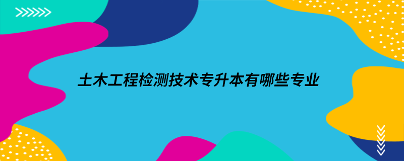 土木工程檢測(cè)技術(shù)專升本有哪些專業(yè)