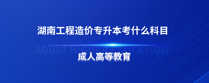 湖南工程造價(jià)專升本考什么科目