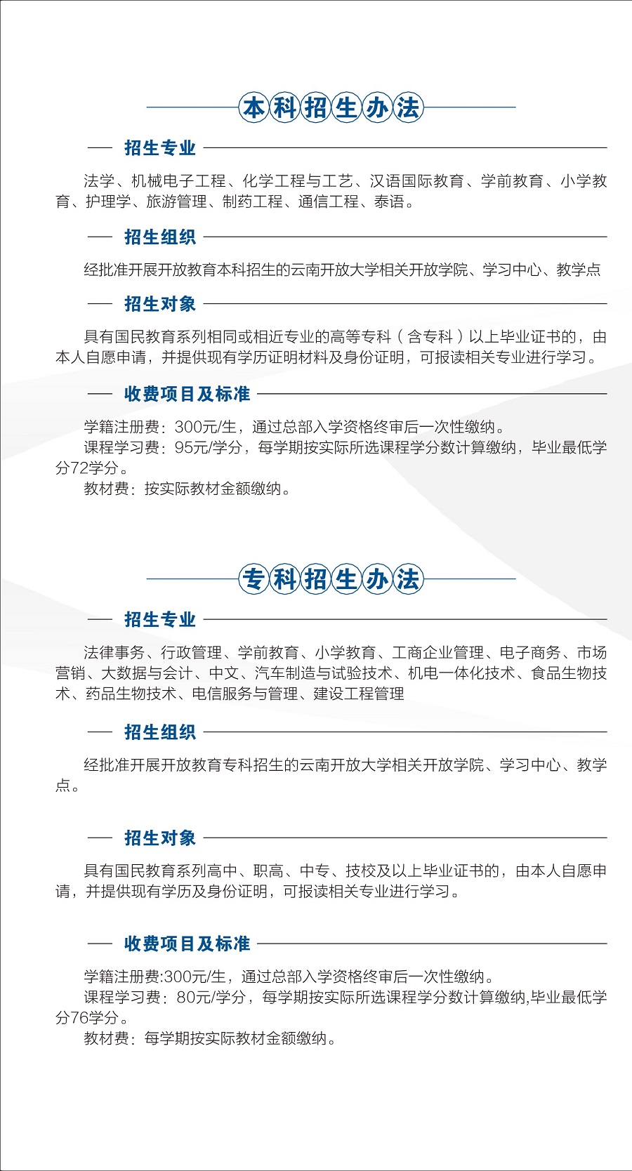 云南開放大學(xué)2021招生簡章