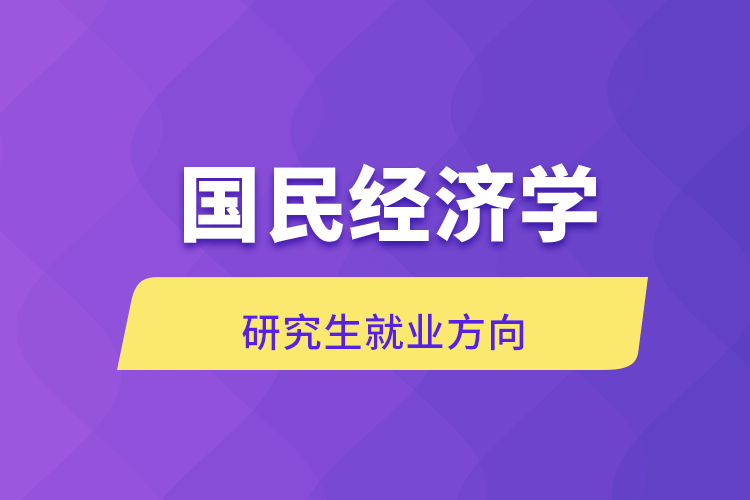 國民經(jīng)濟學研究生就業(yè)方向