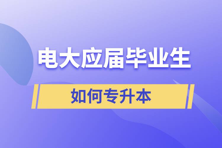 電大應(yīng)屆畢業(yè)生如何專(zhuān)升本