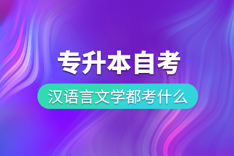 專升本自考漢語言文學都考什么