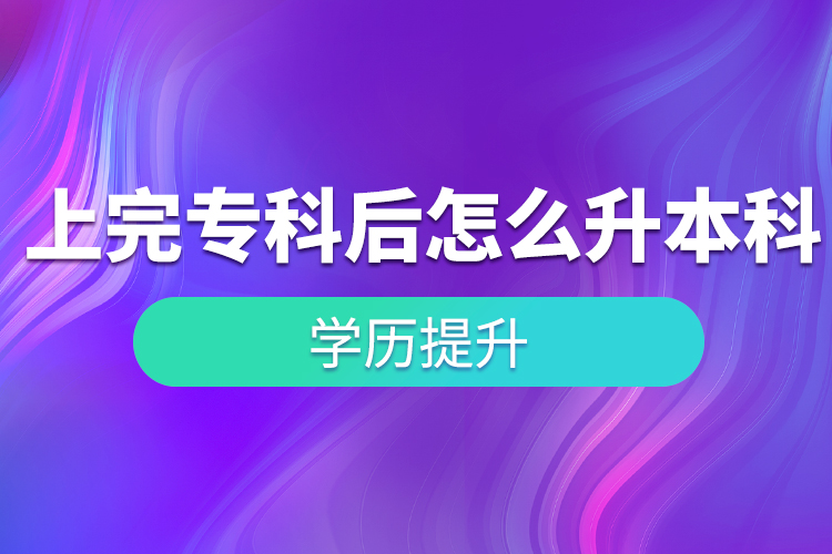 上完專科后怎么升本科？