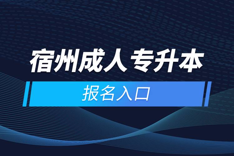 宿州成人專升本報名入口