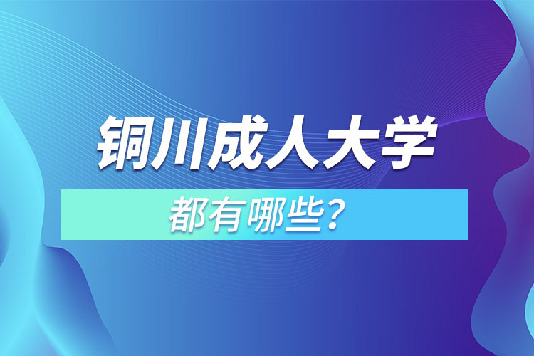 銅川成人大學(xué)都有哪些？