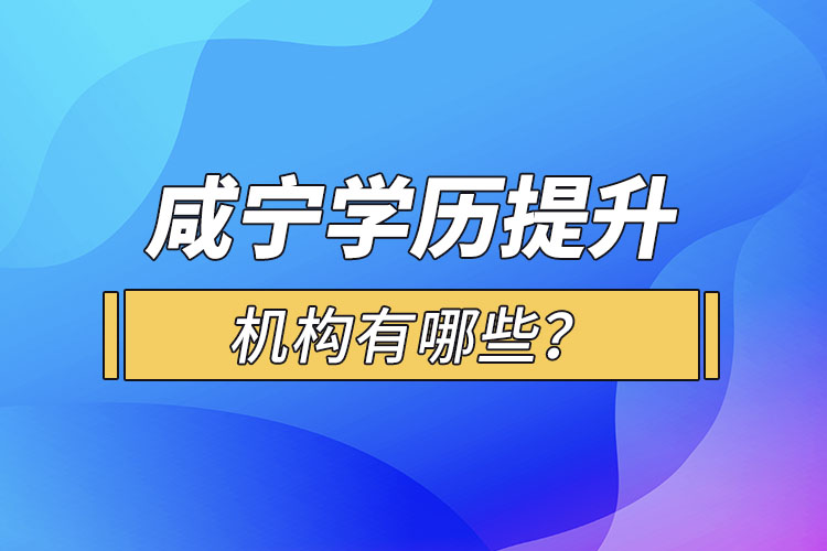 咸寧學(xué)歷提升機構(gòu)有哪些？