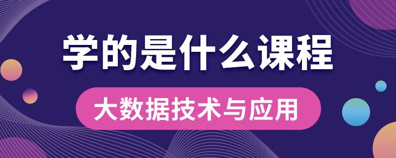 大數(shù)據(jù)技術(shù)與應用學的是什么課程