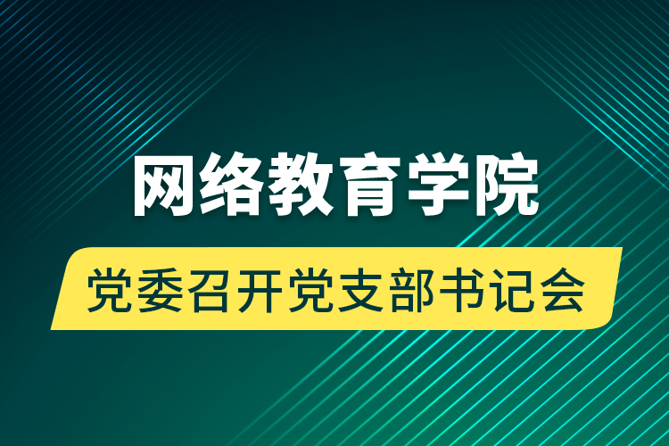 網(wǎng)絡教育學院黨委召開黨支部書記會