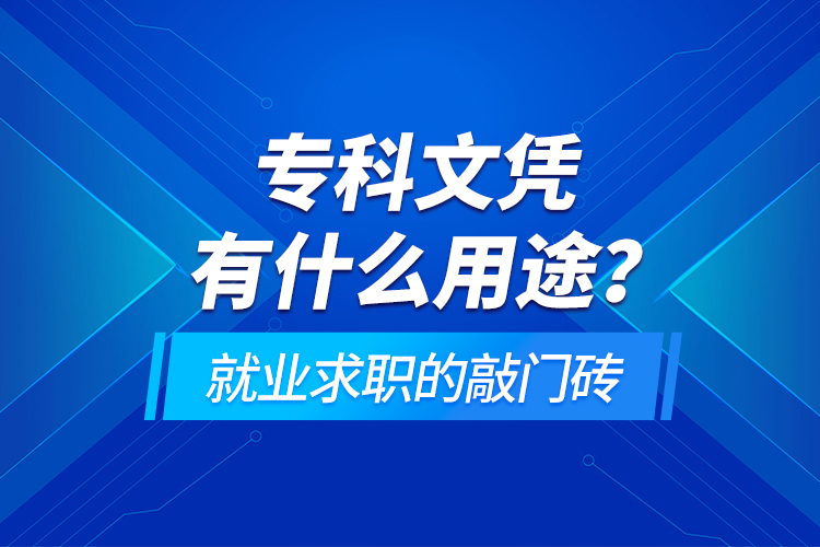 ?？莆膽{有什么用途？就業(yè)求職的敲門磚