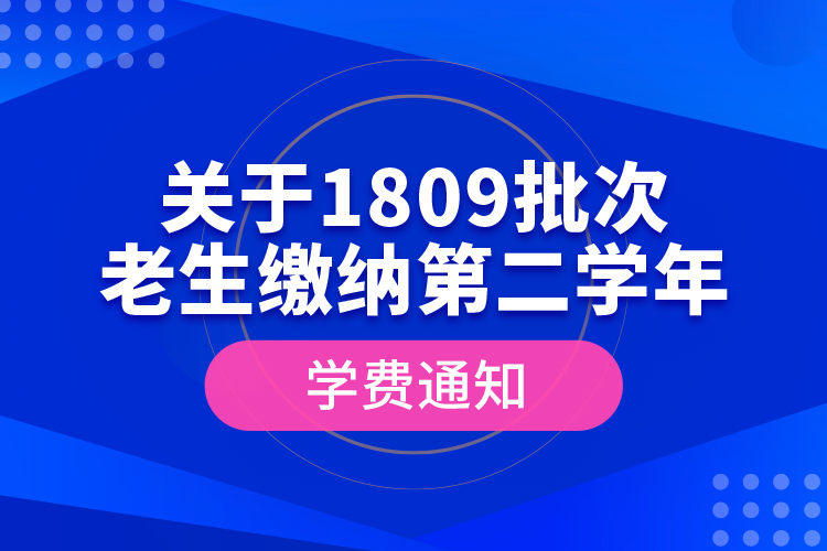 關(guān)于1809批次老生繳納第二學(xué)年學(xué)費通知