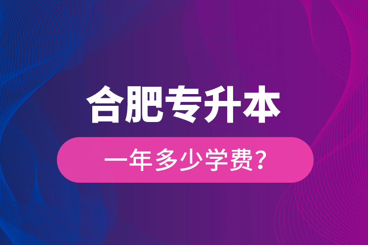 合肥專升本一年多少學費？