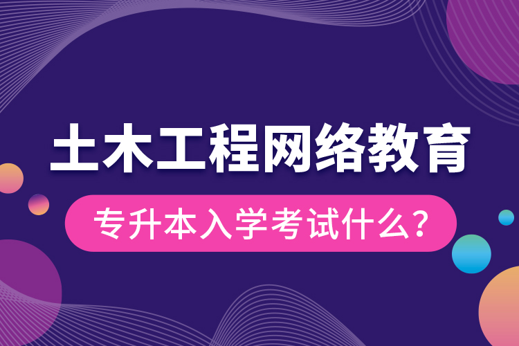 土木工程網(wǎng)絡(luò)教育專升本入學(xué)考試什么？