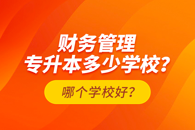 財務(wù)管理專升本多少學校？哪個學校好？