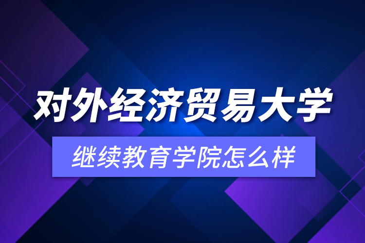 對外經(jīng)濟(jì)貿(mào)易大學(xué)繼續(xù)教育學(xué)院怎么樣