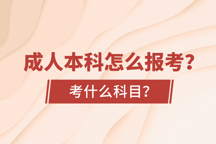 成人本科怎么報考？考什么科目？