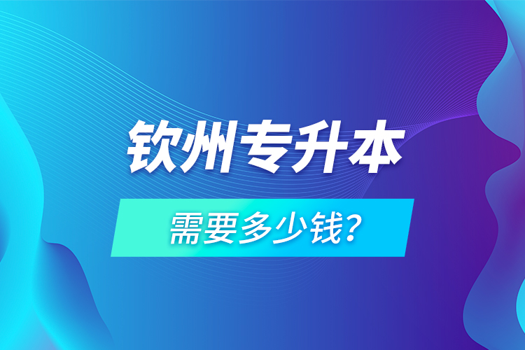 欽州專升本需要多少錢？