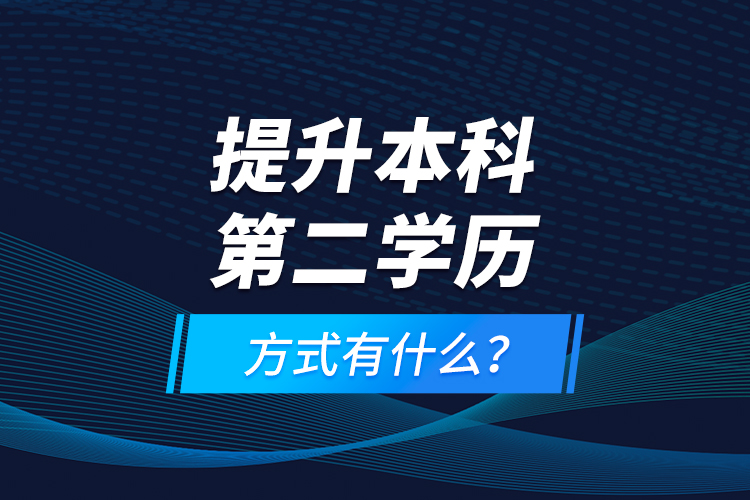 提升本科第二學(xué)歷方式有什么？