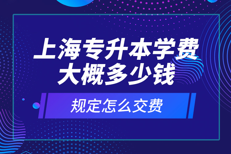 上海專升本學(xué)費(fèi)大概多少錢？規(guī)定怎么交費(fèi)？