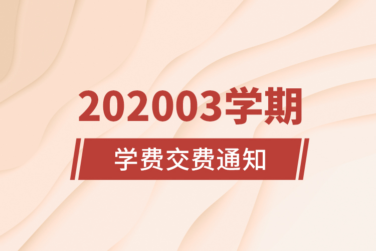 202003學(xué)期學(xué)費(fèi)交費(fèi)通知