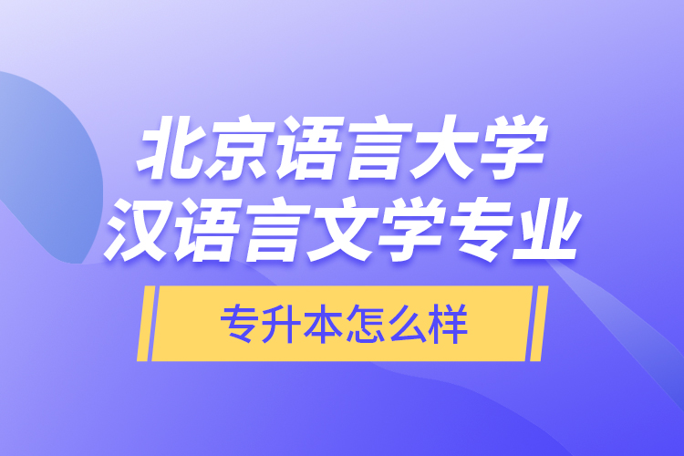 北京語言大學(xué)漢語言文學(xué)專業(yè)專升本怎么樣？