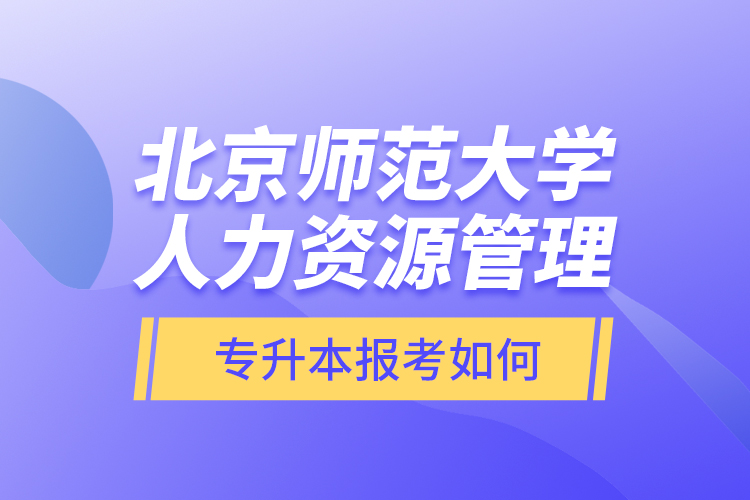 北京師范大學(xué)人力資源管理專升本報(bào)考如何？