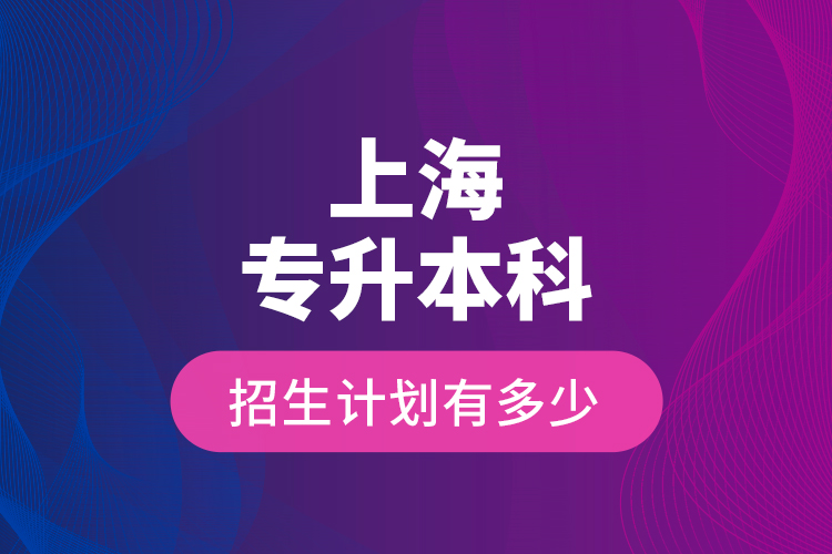 上海專升本科招生計劃有多少？